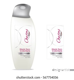 Cosmetic Packaging design, shampoo bottle templates on White background