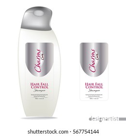 Cosmetic Packaging design, shampoo bottle templates on White background