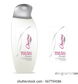 Cosmetic Packaging design, shampoo bottle templates on White background