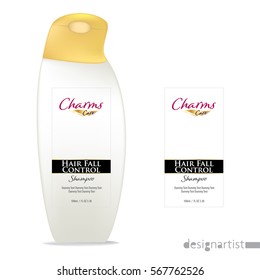 Cosmetic Packaging design, shampoo bottle templates on White background