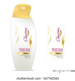 Cosmetic Packaging design, shampoo bottle templates on White background