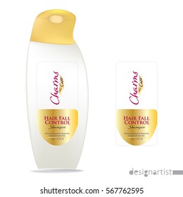 Cosmetic Packaging design, shampoo bottle templates on White background