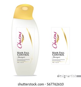 Cosmetic Packaging design, shampoo bottle templates on White background