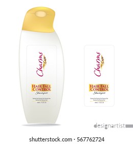 Cosmetic Packaging design, shampoo bottle templates on White background
