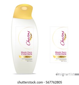 Cosmetic Packaging design, shampoo bottle templates on White background