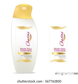 Cosmetic Packaging design, shampoo bottle templates on White background