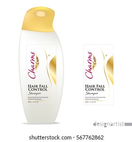 Cosmetic Packaging design, shampoo bottle templates on White background