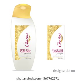 Cosmetic Packaging design, shampoo bottle templates on White background