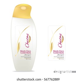 Cosmetic Packaging design, shampoo bottle templates on White background