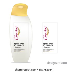 Cosmetic Packaging design, shampoo bottle templates on White background
