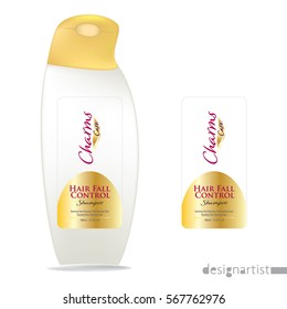 Cosmetic Packaging design, shampoo bottle templates on White background
