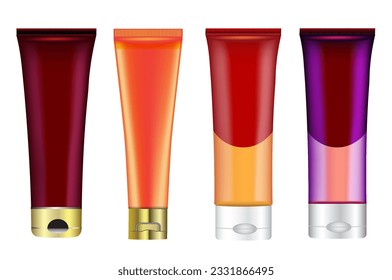 Cosmetic packaging design vector illustration.