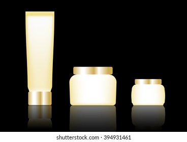 Cosmetic packaging, gold color designed