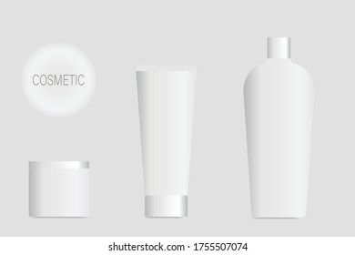 Plantilla de simulación de empaque cosmético, imagen vectorial