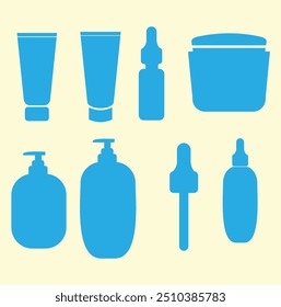 Cosmetic Packaging Mockup Vector Silhouettes
