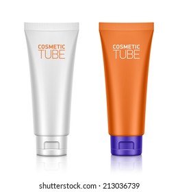 Cosmetic Packaging, Plastic Tube. Vector.