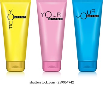 Cosmetic packaging, plastic tube. Vector.