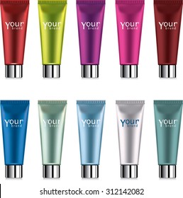 Cosmetic packaging, plastic tube. Vector.
