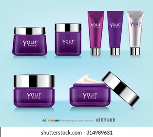 Cosmetic packaging, plastic tube. Vector.