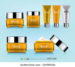 Cosmetic packaging, plastic tube. Vector.