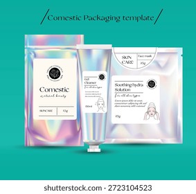 Colección de diseño de Plantilla de embalaje cosmético