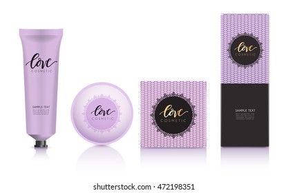 Cosmetic Packaging Template :  Vector Illustration