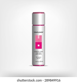 cosmetic packaging. Vector. Blank white spray bottle template.
