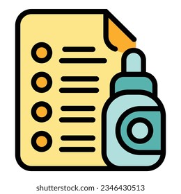 Cosmetic paper dropper icon outline vector. Anti age cream. Cell product color flat