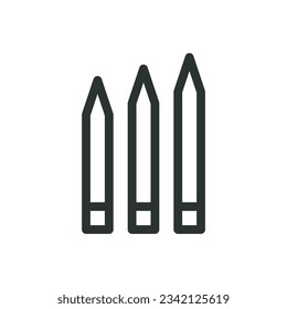 Cosmetic pencil isolated icon, eye pencils vector icon with editable stroke