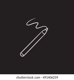 Cosmetic pencil and stroke vector sketch icon isolated on background. Hand drawn Cosmetic pencil and stroke icon. Cosmetic pencil and stroke sketch icon for infographic, website or app.