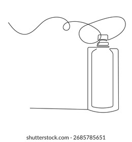 Ícone cosmético do frasco de perfume desenho contínuo de uma linha da ilustração do vetor de contorno