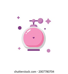 Cosmetic perfume in isolated vector illustration and flat design over white background. 