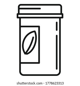 Cosmetic pill jar icon. Outline cosmetic pill jar vector icon for web design isolated on white background