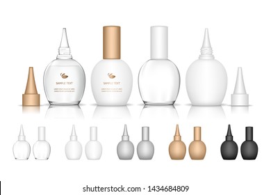 Cosmetic plastic bottle. Liquid container for gel, lotion, cream, skincare, medicine. Beauty product package. Vector illustration.