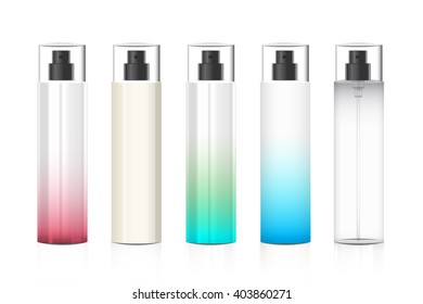 Cosmetic plastic bottle on white background vector design