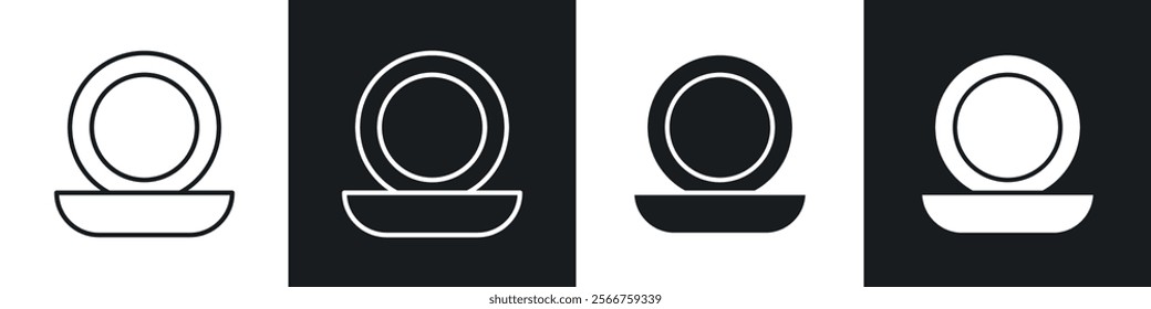 Cosmetic powder with mirror icons in Thin line black color. flat simple vector symbols illustration.