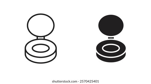 Cosmetic powder with mirror vector web icons set