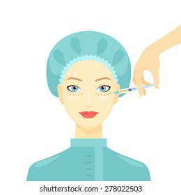 cosmetic  procedure of injection anti-wrinkle 