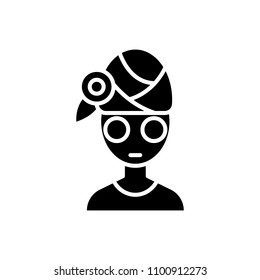 Cosmetic procedures black icon concept. Cosmetic procedures flat  vector symbol, sign, illustration.
