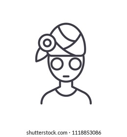Cosmetic procedures black icon concept. flat  vector symbol, sign, illustration.