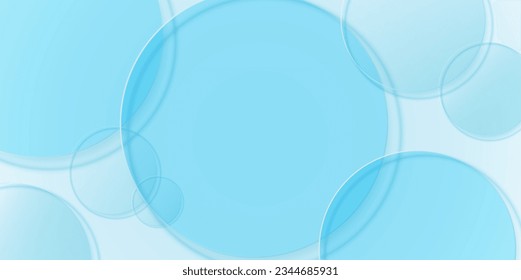 Cosmetic product display background with blue glass or water in top view. design of circular glass disks for packaging presentation. vector design.