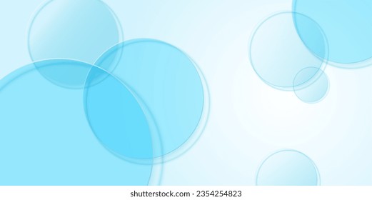 Cosmetic product display background with blue glass or water in top view. design of circular glass disks for packaging presentation. vector design.