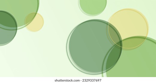 Cosmetic product display background with green glass. in top view. design of circular glass disks for packaging presentation. vector design.