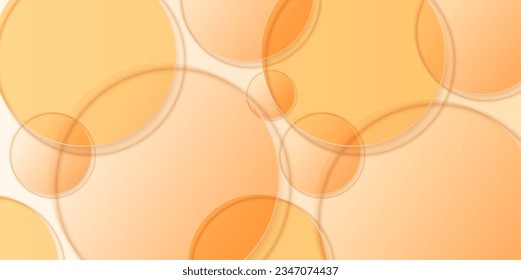 El producto cosmético muestra el fondo con vidrio naranja o vitamina C en la vista superior. diseño de discos de vidrio circular para presentación de empaque. diseño vectorial.