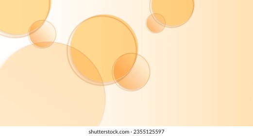 Cosmetic product display background with orange glass or vitamin C in top view. design of circular glass disks for packaging presentation. vector design.