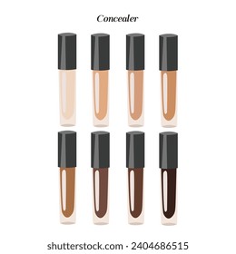 cosmetic product Flat liquid concealer bottle, bottle package vector design.