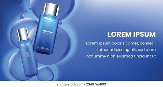 Cosmetic product with giant blue bubbles