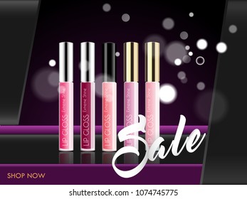Cosmetic product glosses make up