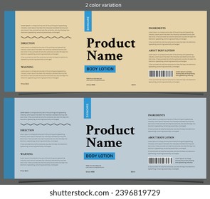 Cosmetic product label design template