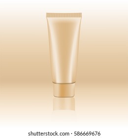 cosmetic product on a abstract background. Cosmetic package tube for cream, soups, foams, shampoo. vector illustration